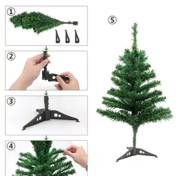 TIED RIBBONS Green Christmas Artificial Tree 4ft with 101 Ornaments Decor image 5