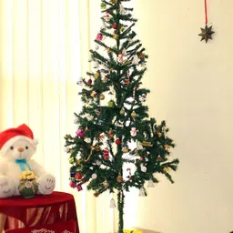 TIED RIBBONS Green Christmas Artificial Tree 6ft with 101 Ornaments Decor image 3