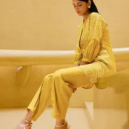 Kaftanize Embroidered Tunic & Trousers Co-Ord image 2