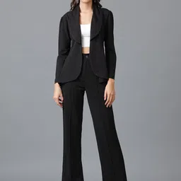 Kotty Black Shawl Neck Coat With Trousers-image-87