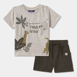 R&B Printed Round Neck Cotton T-shirt with Shorts-picture-24