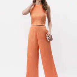 studio rasa Women Coral Solid Co-Ords-picture-23