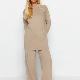 Trendyol Boat Neck Acrylic Tunic With Trousers-picture-18
