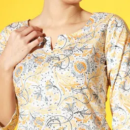 ETC Floral Printed Pure Cotton Top With Pyjamas image 3