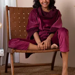 Rhe-Ana Women Velvet Long-Line Top With Trouser Co-Ords image 4