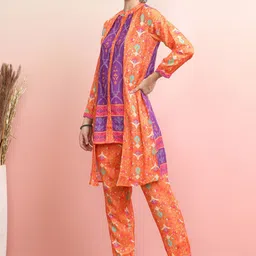 Indo Era Printed Top With Trousers Co-Ords image 3