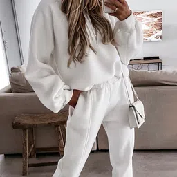 LULU & SKY Dropped Shoulder Hooded Sweatshirt With Jogger image 2