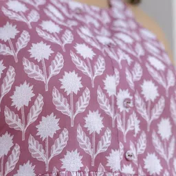 Nayo Printed Pure Cotton Peplum Top With Trousers Co-Ords image 3