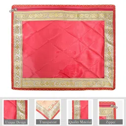 Kuber Industries Pink & Gold Toned 12 Pieces Saree Cover Organizers image 4