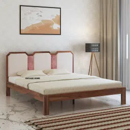 Classic Solid Wood Queen Size Bed Non Storage in Provincial Teak Finish-image-67
