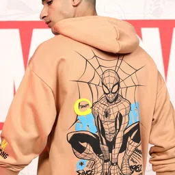 HIGHLANDER Marvel Spider-Man Printed Hooded Drop Shoulder Oversized Pullover Sweatshirt-picture-10
