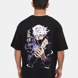 Crazymonk Jujutsu Kaisen Gojo Satoru Anime Printed Cotton Oversized T-shirt-picture-18