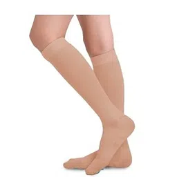 Medtex Maternity Compression Socks for expecting women, pregnant women for varicose veins,DVT,Helps to Reduces swelling and leg pain,Open toe,Beige (Nylon, XL) image 1