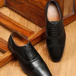 LOUIS STITCH Men Perforated Premium Leather Formal Oxfords Shoes-picture-20