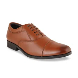 pelle albero Men Tan Brown Solid Leather Formal Oxfords-picture-34