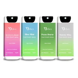 Qelica Set Of 4 Strawberry Splash Blue Mint Elaichi Bliss & Paan Burst Spray-10g Each-image-4