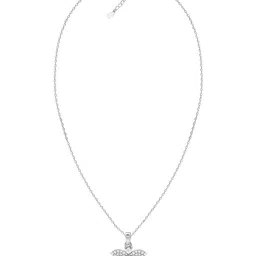 GIVA Kid's 925 Silver Rhodium-Plated Cubic Zirconia Studded Pendant with Chain image 3