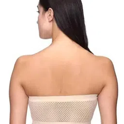 ComfyStyle Pack Of 3 Wire Free Non Padded Stretchable Bra- P3_TUBE_BEI_BLA_WHI_28-Multi image 4