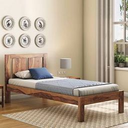urban ladder Durban Solid Wood Non Storage Single Size Bed with Essential Foam Mattress-picture-10