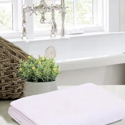 Home Fresh Tulip White Self-Designed 450 GSM Pure Cotton Bath Towel-picture-30