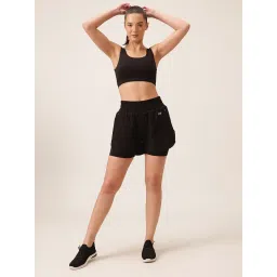 Clovia Women Black Solid Shorts image 1