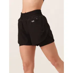 Clovia Women Black Solid Shorts image 3