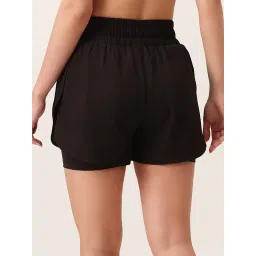 Clovia Women Black Solid Shorts image 5