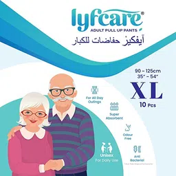 Lyfcare Adult Diapers Extra large Size (XL) - 40 Units (Pack of 2) | Unisex Diapers Pants Style | Waist (90-125 cm) | Wetness Indicator, Super absorb, 360° Protection & 0% Leakage | For Men & Women image 2