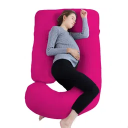 Mom's Moon Pink  Cotton Lightweight Maternity  J Shaped Pillow-picture-13