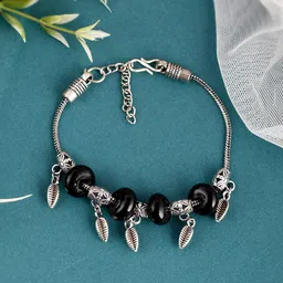 Silvermerc Designs Women Brass Oxidised Silver-Plated Link Bracelet-picture-37