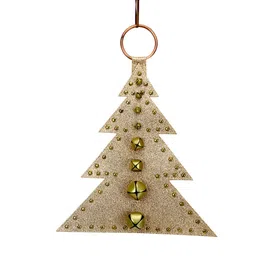 Hind Decor Gold-Toned Textured Christmas Tree with Bells-image-63