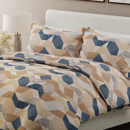 Boutique Living India Brown Geometric 200 TC Cotton King Bedsheet Set 2.74 m x 2.74 m-image-28
