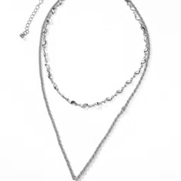 DESTINY JEWELS Silver-Plated Pearls Evil Eye Choker Layered Pendant Necklace-image-17