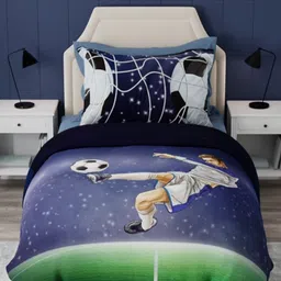 Boutique Living India Blue & White Graphic 300 TC Single Bedsheet Set 2.23 m x 1.52 m image 3