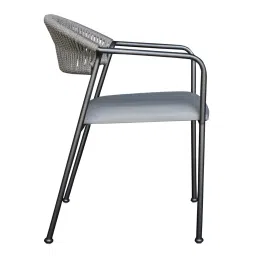 homedfy Costa Outdoor Table Set with 1 Table and 2 Chairs Gun Metal In Grey image 8