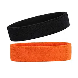 r lon R-LON Workout Headband for Women & Men - Moisture Wicking & Non-Slip Exercise Hairband or Sports Sweatband -Ideal for All Sports Like Tennis, TT, Badminton, Running and Yoga (2 PC) A16 image 1