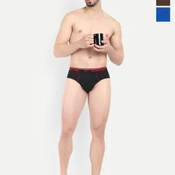 KANSAL Pack Of 3 Low_Rise Cotton Basic Briefs 1.CUT_1062_P3_BrBMst image 1