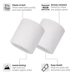 care 'n' touch CARE N TOUCH Gym Wristband & Headband Combo (Set of 4 Colour) for Men and Women - Sports Wristband & Headband for Workout & Running, Breathable, (Blue, Black, White & Orange) image 5