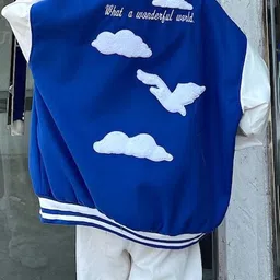 JC Mode Women Stand Collar Typography Printed Casual Varsity Jacket image 2