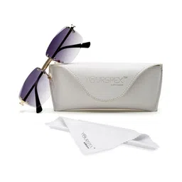 YourSpex Purple Lens & Gold-Toned Rectangle Sunglasses with UV Protected Lens image 4