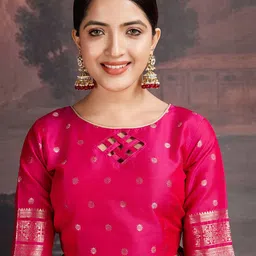 House of Pataudi Woven Design Zari Saree With Blouse Piece image 2