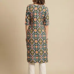 7threads KALINI Pack Of 2 Ethnic Motifs Printed Straight Crepe Kurtas image 5