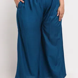 TAG 7 PLUS Women Blue Flared Ethnic Palazzos image 2