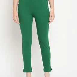 TAG 7 Set Of 2 Green & Beige Solid Leggings image 3