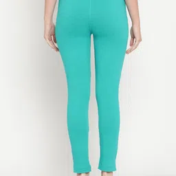 TAG 7 Set Of 2 Turquoise Blue & White Solid Leggings image 4