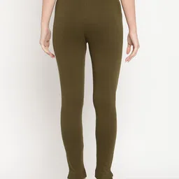 TAG 7 Pack of 2 Olive Green & Maroon Ankle-Length Leggings image 5