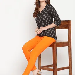 TAG 7 Pack of 2 Orange & Brown Ankle-Length Leggings image 2