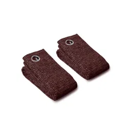 Saral Home Brown Tic Tac Chenille Blackout Curtains (4X5 Feet) image 2