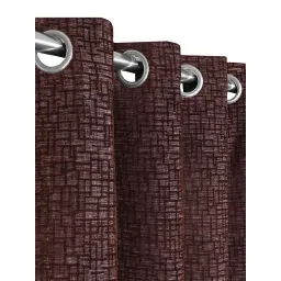 Saral Home Brown Tic Tac Chenille Blackout Curtains (4X5 Feet) image 4