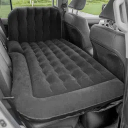Oshotto Multifunctional Car Inflatable Bed Air Mattress SUV Car Travel Outdoor Campting mat with Two Air Pillows and Air Pump Compatible with Tata Safari (Black) image 2